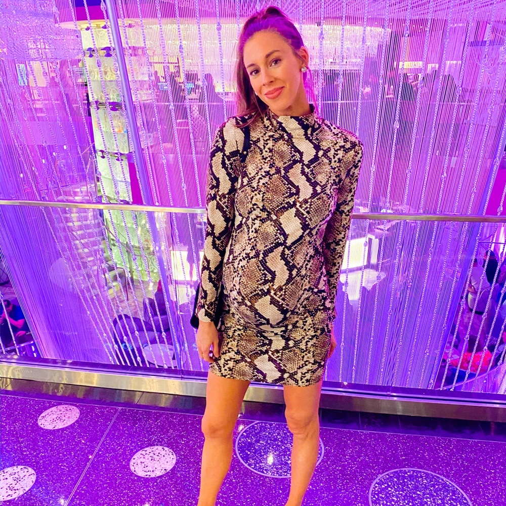 Snake skin body con dress